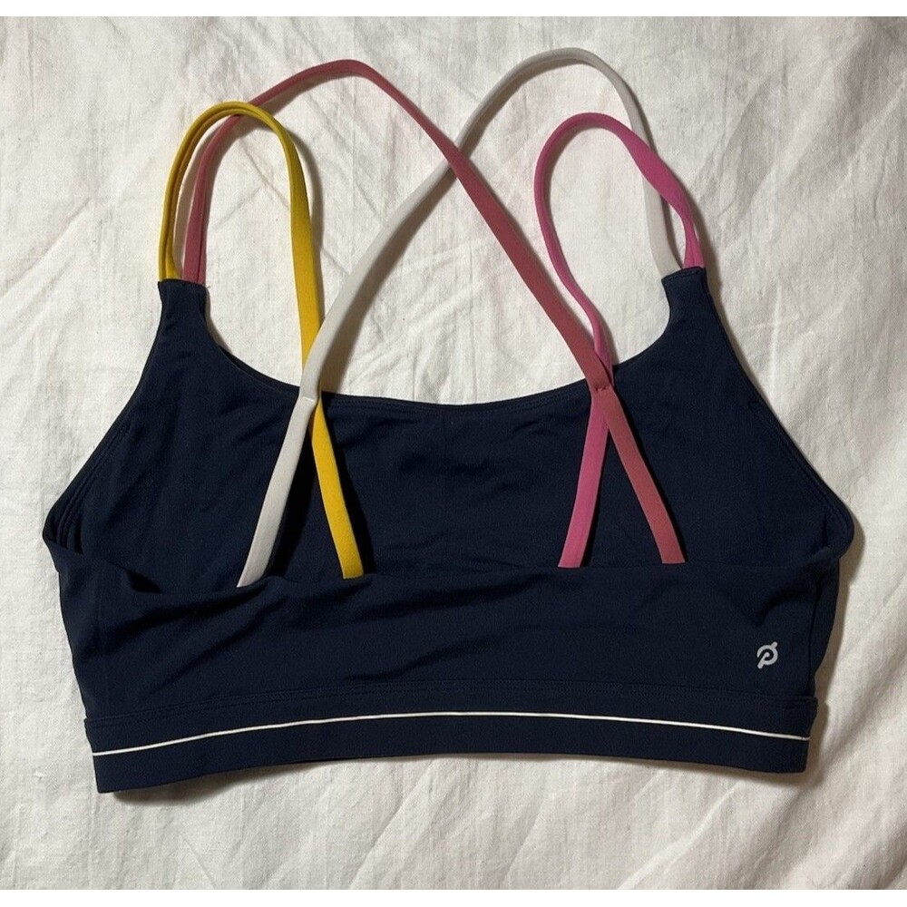 Peloton Minimalist Strappy Athletic Sports Bra Navy Women's Size M - Picture 3 of 3
